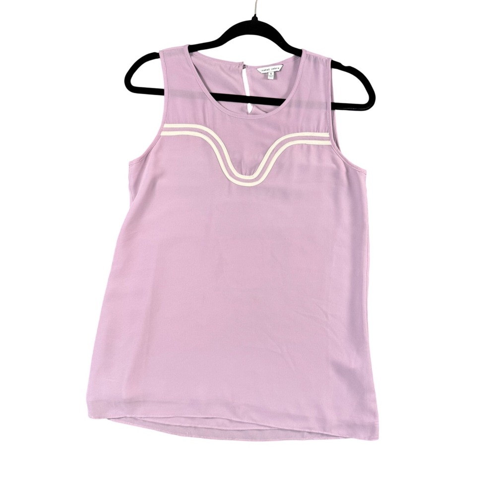 Naked Zebra Lilac V Neck Sleeveless Top Y2K Minimalist‎ Soft Girl Size S